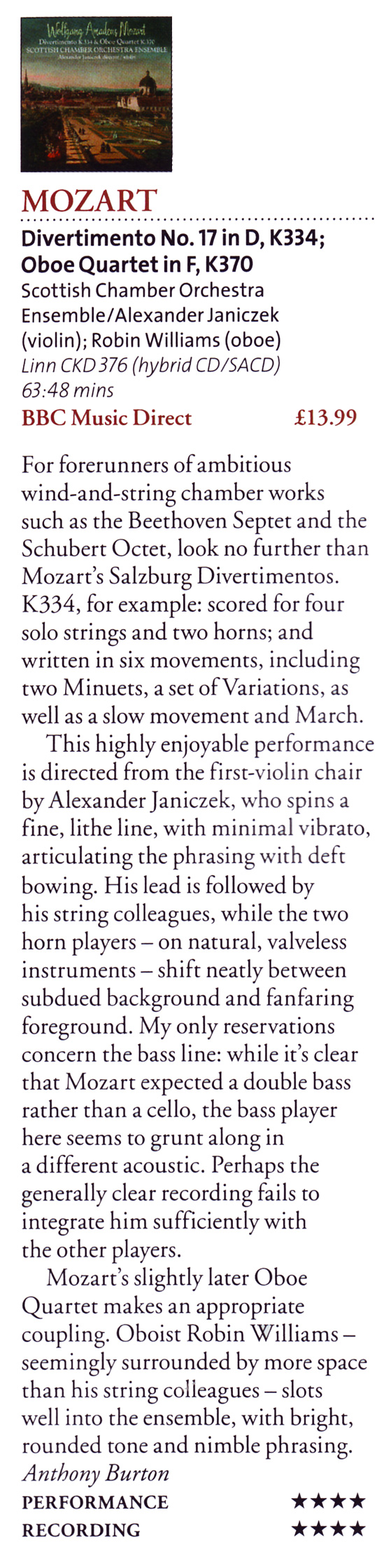 CKD 376 BBC Music Magazine Review