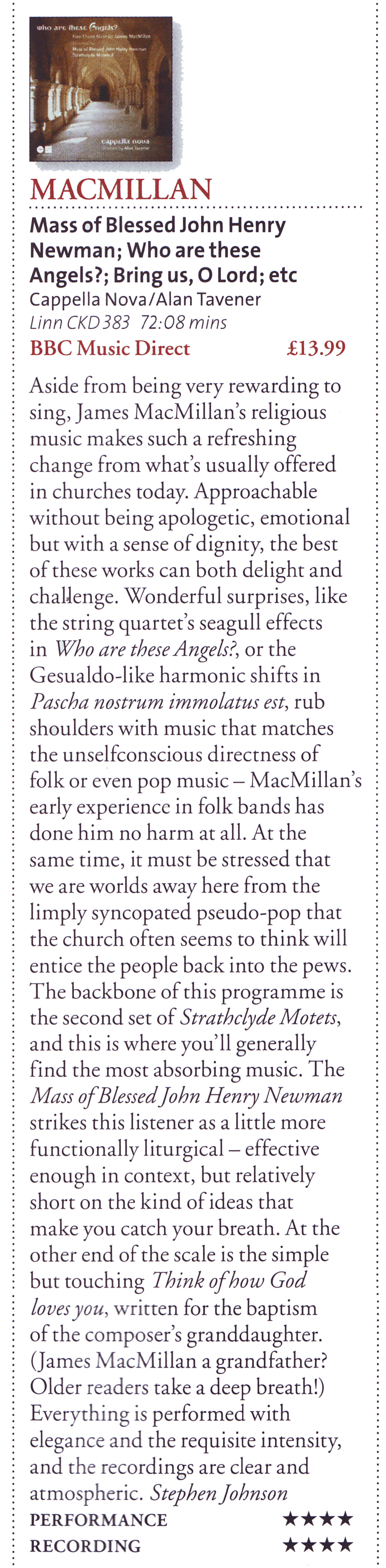 CKD 383 BBC Music Magazine Review