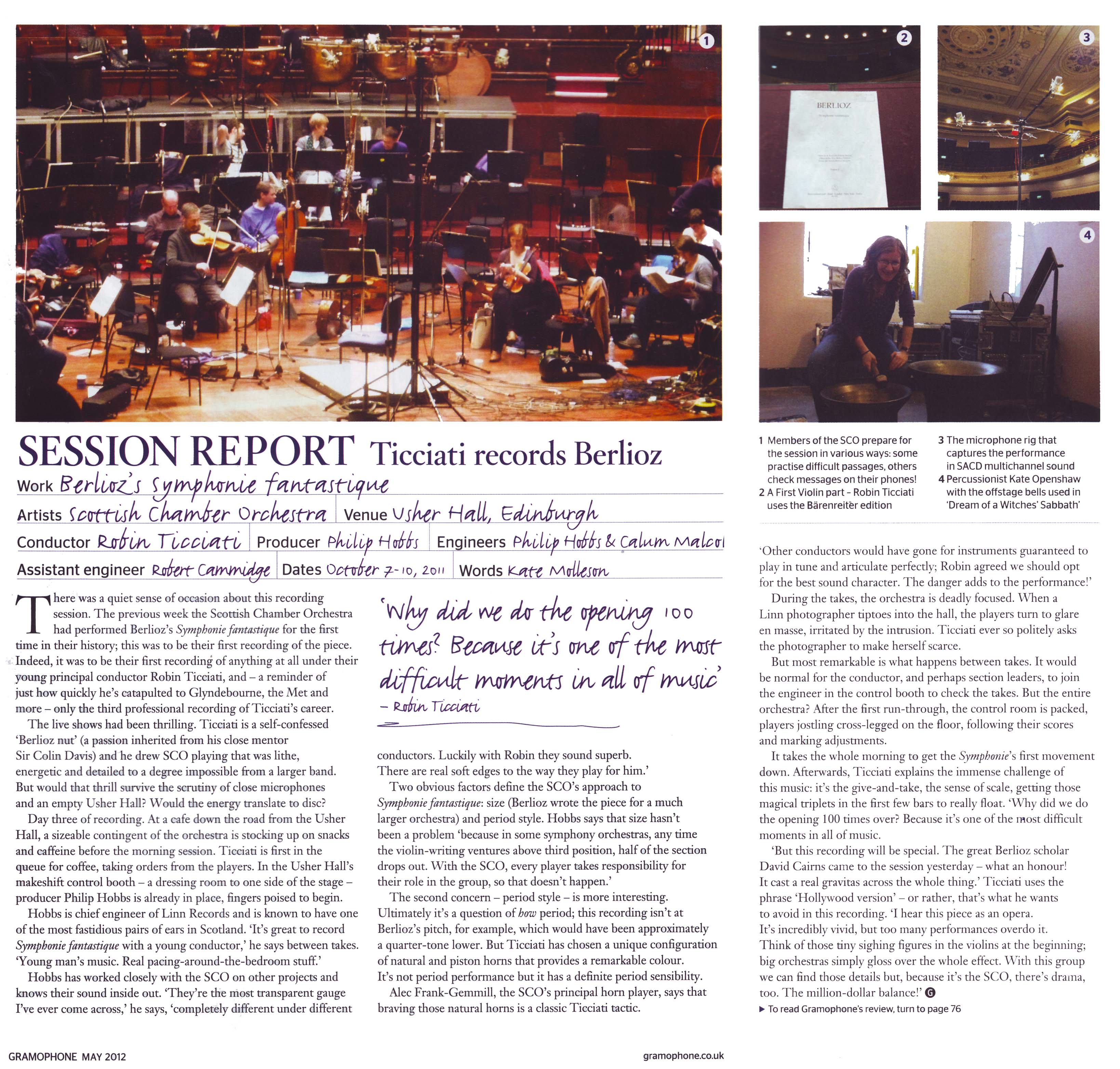 Gramophone May 2012 Session Report