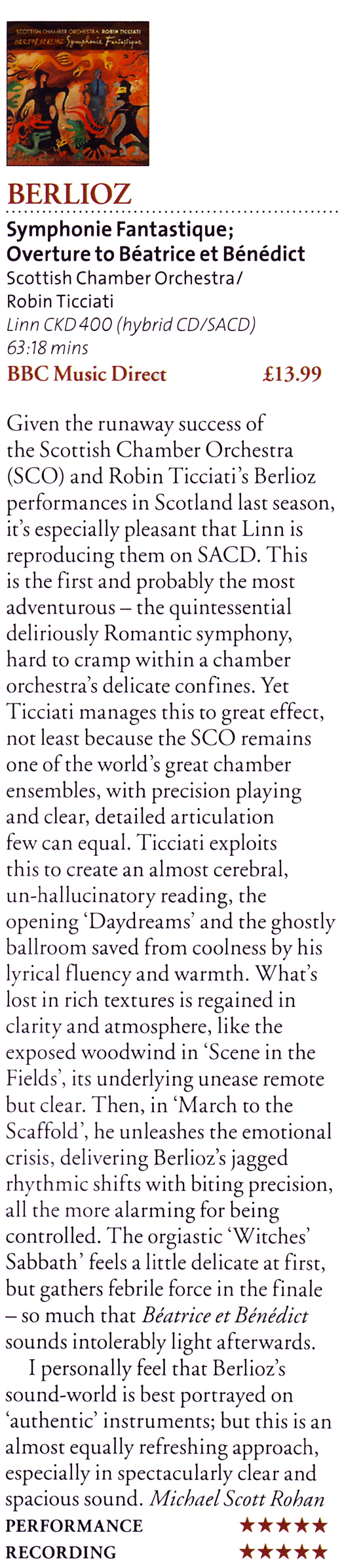 CKD 400 BBC Music Magazine Review